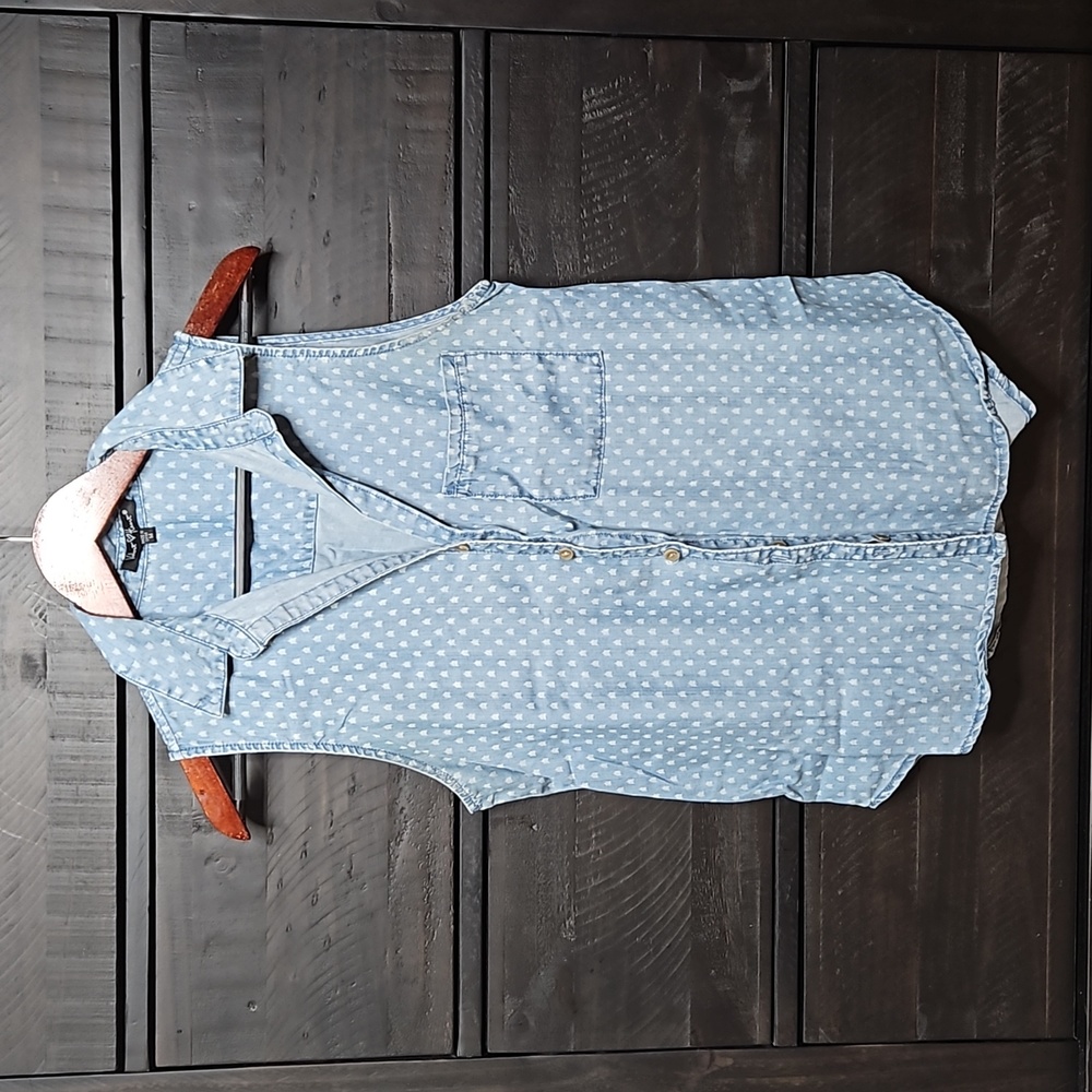 Button Up Collard Tank Top